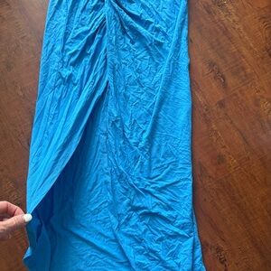 Blue Swim slit skirt Cover-Up